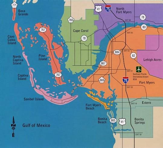 Secret Places - Cape Coral, Fort Myers, Sanibel location map
