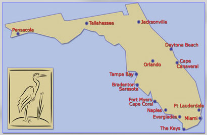 Map of Florida Gulf Coast Locations
