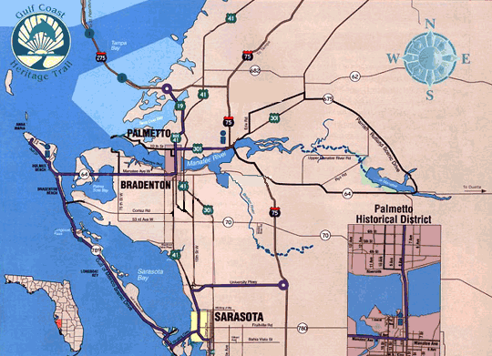Map Bradenton and Sarasota